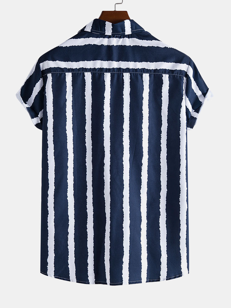 Elara – Men's Wide Stripe Shirt in Relaxed Fit for Casual and Smart-Casual Wear-2