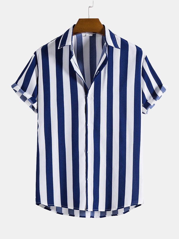 Variant image for Elara – Men’s Dress Shirt with Wide Stripe Design, Relaxed Fit, Lightweight and Breathable Fabric-6