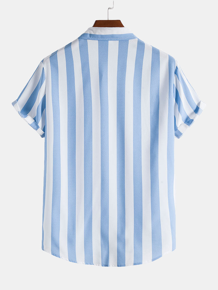 Elara – Men’s Dress Shirt with Wide Stripe Design, Relaxed Fit, Lightweight and Breathable Fabric-6