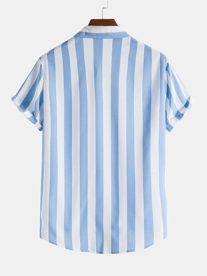 Elara – Men’s Dress Shirt with Wide Stripe Design, Relaxed Fit, Lightweight and Breathable Fabric-6