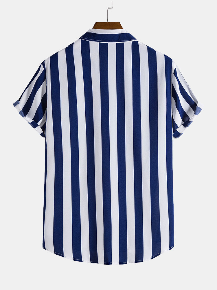 Elara – Men’s Dress Shirt with Wide Stripe Design, Relaxed Fit, Lightweight and Breathable Fabric-4