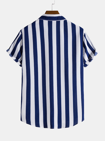 Elara – Men’s Dress Shirt with Wide Stripe Design, Relaxed Fit, Lightweight and Breathable Fabric-4