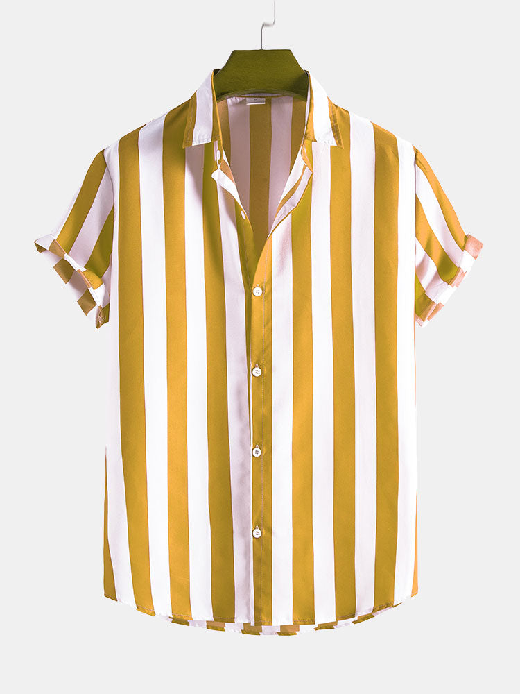 Variant image for Elara – Men’s Dress Shirt with Wide Stripe Design, Relaxed Fit, Lightweight and Breathable Fabric-21