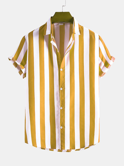 Variant image for Elara – Men’s Dress Shirt with Wide Stripe Design, Relaxed Fit, Lightweight and Breathable Fabric-21