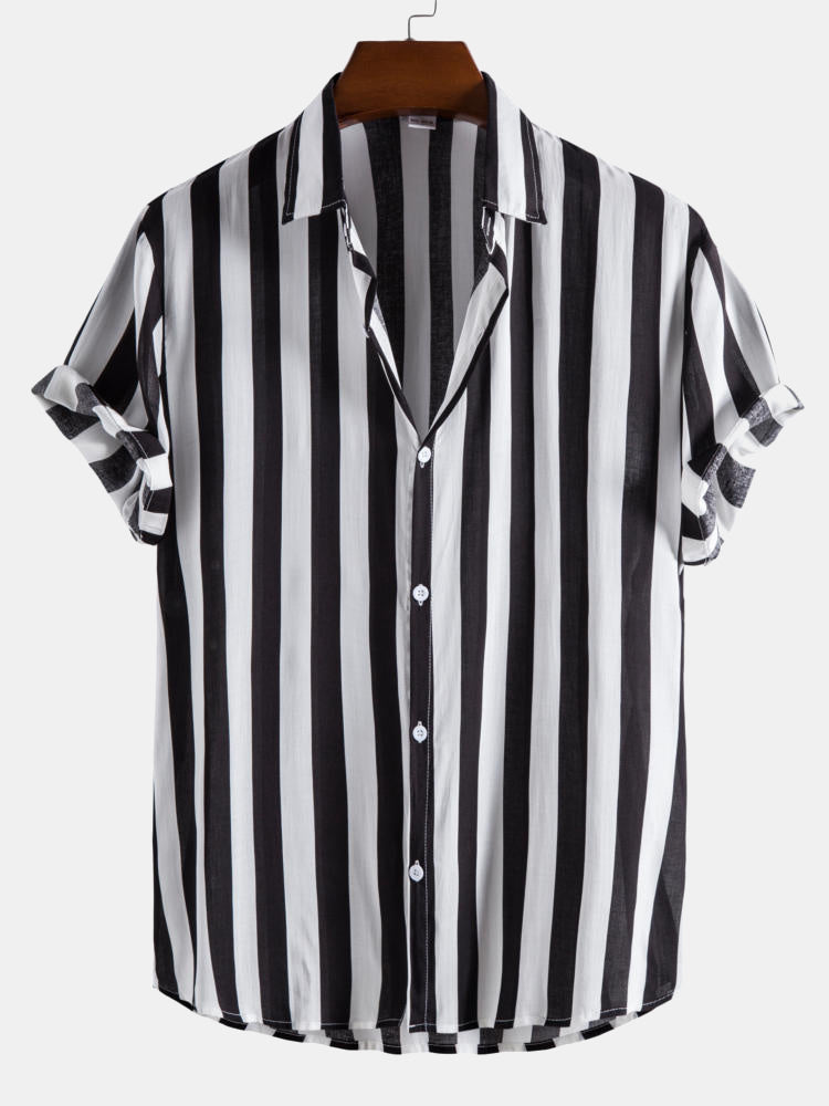 Variant image for Elara – Men’s Dress Shirt with Wide Stripe Design, Relaxed Fit, Lightweight and Breathable Fabric-1