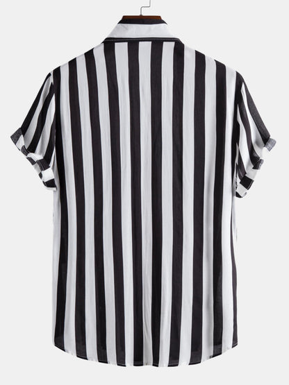 Elara – Men’s Dress Shirt with Wide Stripe Design, Relaxed Fit, Lightweight and Breathable Fabric-2