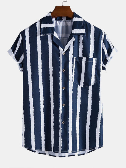 Elara – Men's Wide Stripe Shirt in Relaxed Fit for Casual and Smart-Casual Wear-1