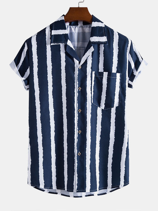 Elara – Men's Wide Stripe Shirt in Relaxed Fit for Casual and Smart-Casual Wear-1