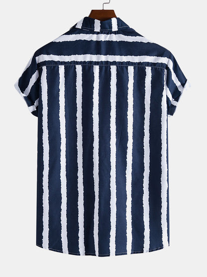 Elara – Men's Wide Stripe Shirt in Relaxed Fit for Casual and Smart-Casual Wear-2