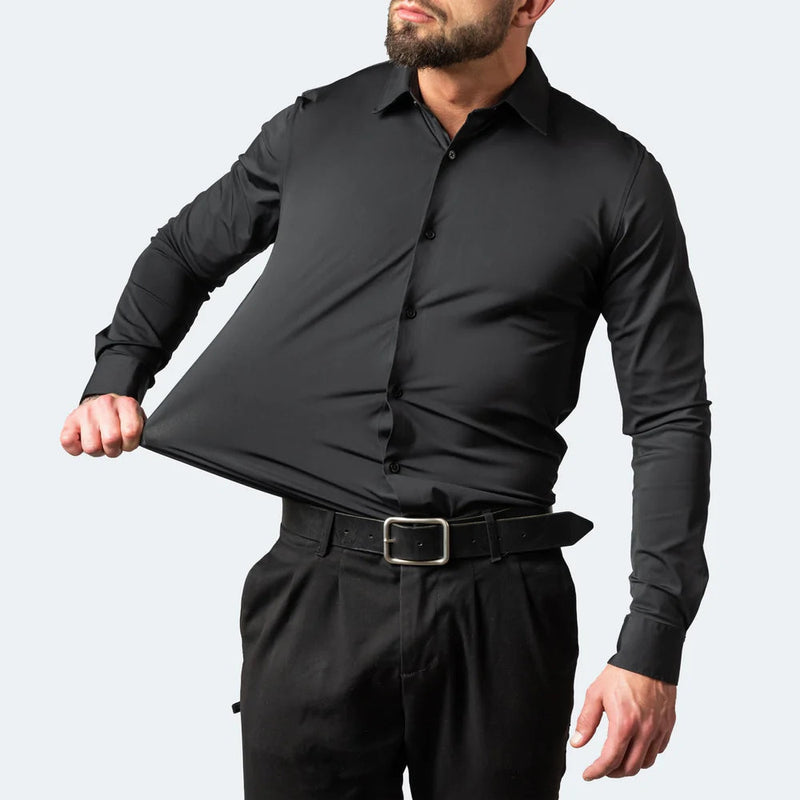 Elian - Men’s Dress Shirt in Soft Stretch Fabric for Stylish Versatility-2