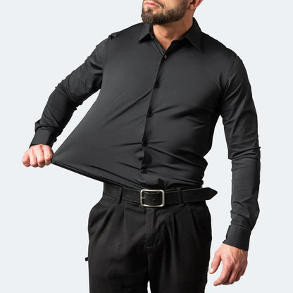 Elian - Men’s Dress Shirt in Soft Stretch Fabric for Stylish Versatility-2