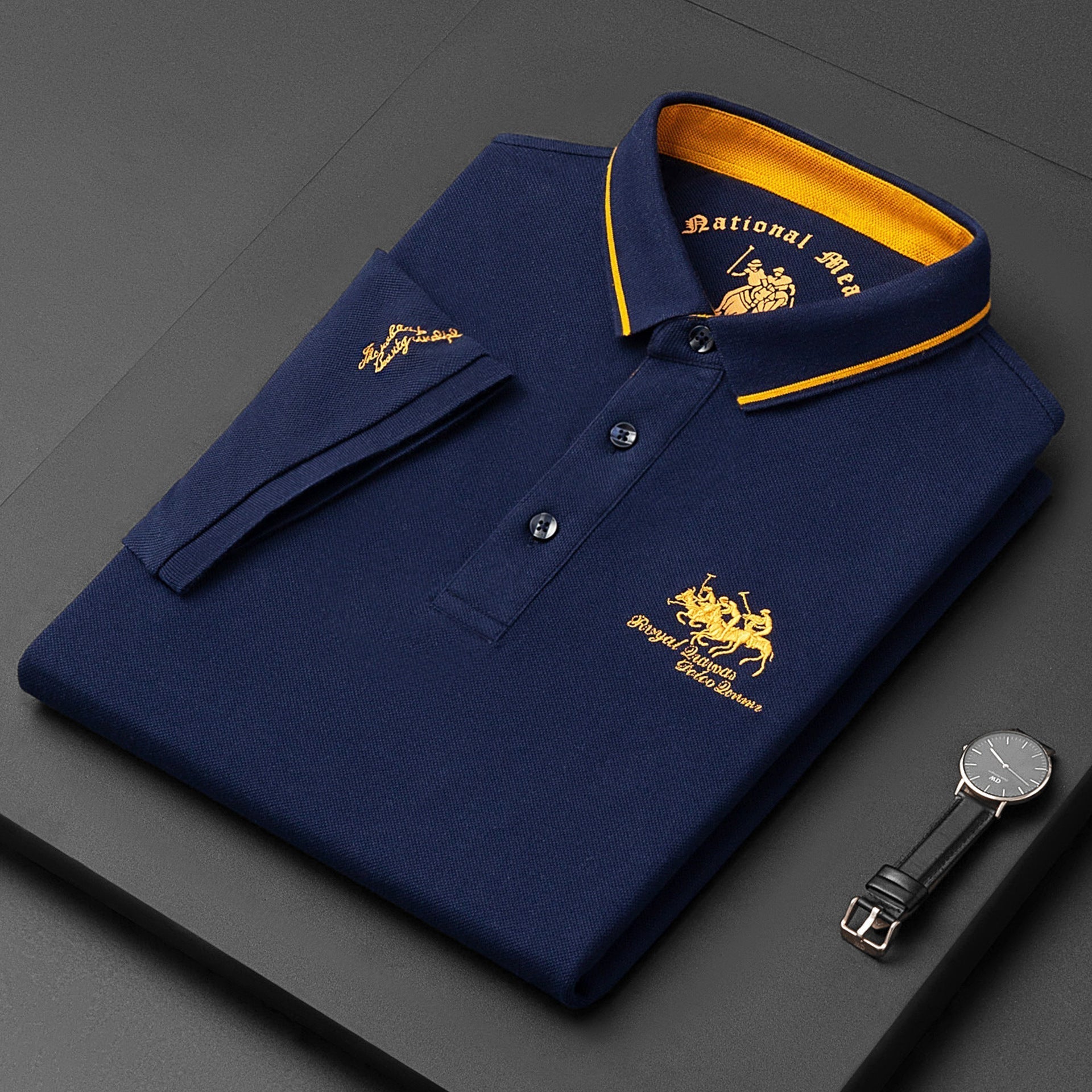 Marvin - Men's Long Sleeve Polo Shirt in Breathable Fabric-3