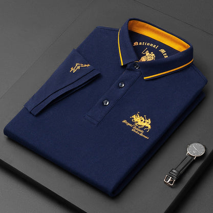 Marvin - Men's Long Sleeve Polo Shirt in Breathable Fabric-3