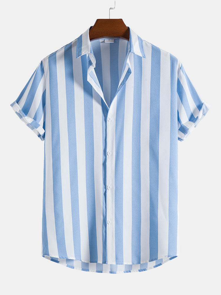 Elara – Men’s Dress Shirt with Wide Stripe Design, Relaxed Fit, Lightweight and Breathable Fabric-5